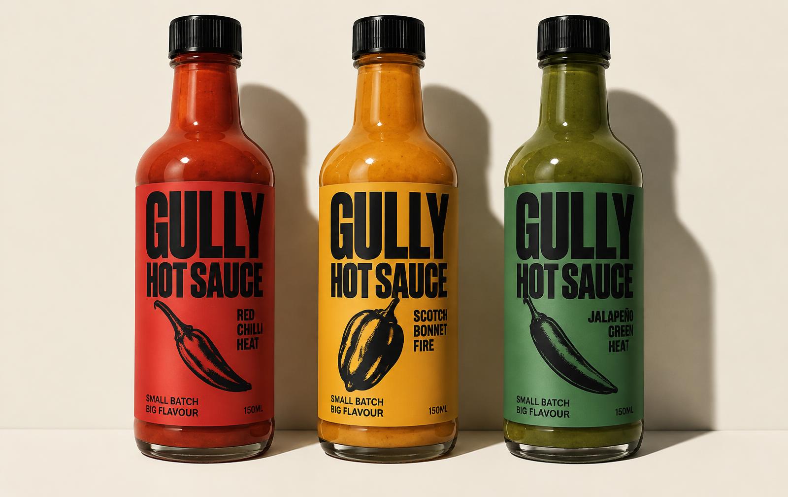 Gully Hot Sauce bottle range