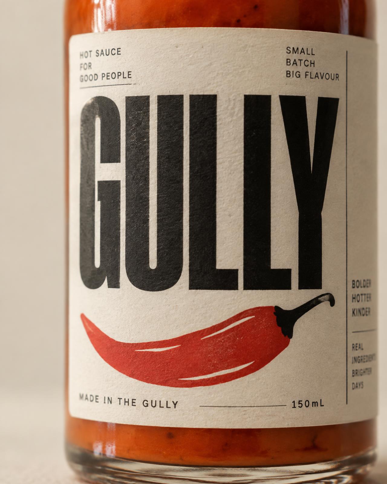 Gully label close-up